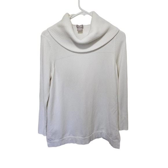 Chicos Zenergy Cashmere Blend Mockneck Sweater Ivory M - Picture 7 of 11